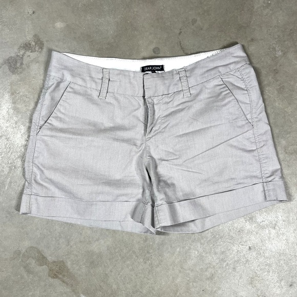 Dear John North Hampton Shorts Womes 29 Khaki Cuffed Stretch Comfort Preppy - Picture 2 of 14